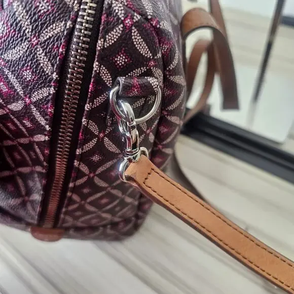 Fossil Sydney Satchel Geometric Pattern with Crossbody Strap - Picture 3 of 9